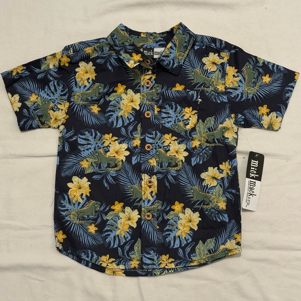 NWT Mick Mack Boys Hawaiian Button Down Size 24M